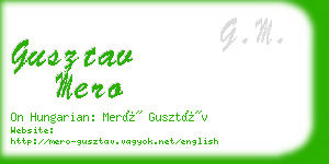 gusztav mero business card